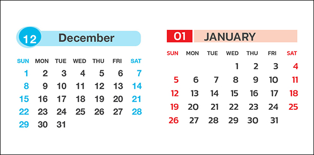 December-January calendar